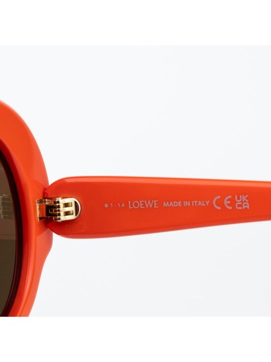 Loewe Women Sunglasses Orange Brown Round LW40135F 42E NEW AUTHENTIC